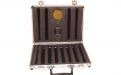 Utazó szivar tartó koffer, párásítóval és ajándék szivarvágóval - skót kockás