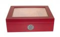 Medici Humidor 40 szál szivar részére, cédrusfa szivardoboz üvegtetővel, párásítóval - cherry