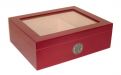 Medici Humidor 40 szál szivar részére, cédrusfa szivardoboz üvegtetővel, párásítóval - cherry