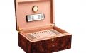 Luxuskivitelű humidor 60-80 szivar részére, Habana spanyol cédrusfa szivardoboz, párásítóval, higrométerrel