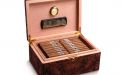 Luxuskivitelű humidor 60-80 szivar részére, Habana spanyol cédrusfa szivardoboz, párásítóval, higrométerrel