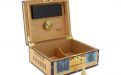 Humidor 50 szál szivar részére, lakkozott szivartartó doboz, kulccsal zárható, párásító és belső hygrometer - CigarmanCuban Cigarro