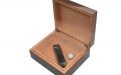Humidor 40 szál szivar részére, ébenfa hatású, spanyol cédrusfa, párásító, hygrometer - sötétbarna,  Achenty!