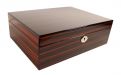 Humidor 40 szivar részére, spanyol cédrusfa szivar tároló doboz, belső hygrométerrel, párásítóval - TIKKFA hatású
