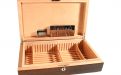 Exkluzív humidor 60 szál szivar részére, cédrus szivar tároló doboz, hygrométerrel, párásítóval - mahagóni