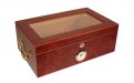Gasztrohumidor 80 szál szivar részére, cédrusfa szivar doboz, üveges, hygrométerrel és párásítóval - barna, Angelo
