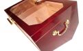 Gasztrohumidor - nagy méretű cédrusfa szivar doboz, üvegtető, hygrométerrel és párásítóval - bordó, Angelo