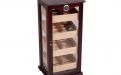 Gasztro Szivarszekrény - szivar tároló, 150 szál szivarnak, cédrusfa, körbe üveges, hygrométer - barna