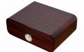 Humidor 50 szál szivar részére, cédrusfa szivar tároló doboz, párásítóval, külső hygrométerrel, barna, ovál - Angelo