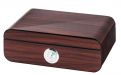Humidor 50 szál szivar részére, cédrusfa szivar tároló doboz, párásítóval, külső hygrométerrel, barna, ovál - Angelo