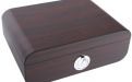Humidor 50 szál szivar részére, cédrusfa szivar tároló doboz, párásítóval, külső hygrométerrel, barna, ovál - Angelo