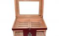 Humidor 80 szál szivar részére, cédrusfa szivar doboz, üvegtető, hygrométerrel és párásítóval - bordó, Angelo