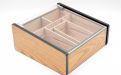 Hermoso humidor-Oak 80-100 szálas szivardoboz, cédrusfa szivartartó doboz, üvegtető, párásító - tölgyfa borítással