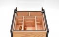 Hermoso humidor-Oak 80-100 szálas szivardoboz, cédrusfa szivartartó doboz, üvegtető, párásító - tölgyfa borítással