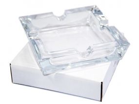 Szivar hamutartó - kristályüveg, négyzet (15x15cm)