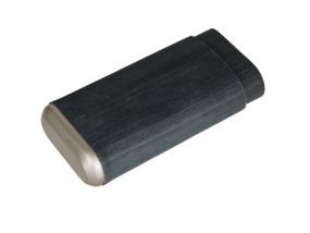 Szivartok 3 szivar részére, fém díszítéssel - fekete