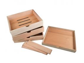 Humidor szekrény 80 szál szivarnak, spanyol cédrusfa, fiókos, külső higrométer, üveg ajtós - barna, Angelo