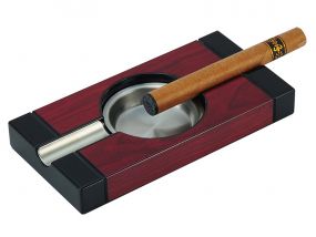 Szivar hamutartó 2 szivarnak - bubingafa, fekete dekorral