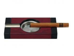 Szivar hamutartó 2 szivarnak - bubingafa, fekete dekorral