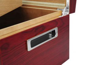 Gasztrohumidor 80-100 szál szivar részére, spanyol cédrusfa szivar tároló doboz üvegtetővel, hygrométerrel, párásítóval - Cherry, Achenty!