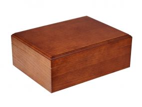Humidor 40 szál szivar részére, Antik-hatású, spanyol cédrusfa, párásító, hygrometer - barna, Achenty!