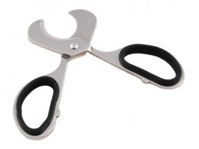 Szivarvágó olló - króm, ujjvédővel (9,5cm)