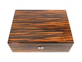 Humidor 40 szál szivar részére, spanyol cédrusfa szivar tároló doboz, párásítóval - Achenty! Makassar 