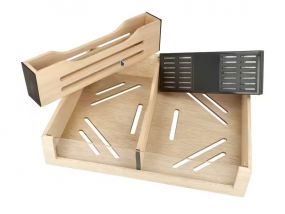 Gasztro humidor 80 szál szivar részére, spanyol cédrus szivartartó doboz, akril tetővel, párásító és digitális higrométer - carbon, Achenty! 