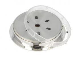 Szivar tartó dobozba higrométer - páratartalommérő - króm/fehér (5cm)