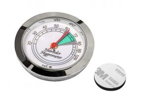 Szivar tartó dobozba higrométer - páratartalommérő - króm kerettel (36mm)