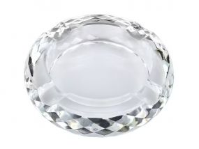 Kristályüveg szivar hamutartó - 4 szivar részére - kerek (18cm)