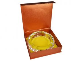 Kristályüveg szivar hamutartó - 4 szivar részére - kerek (18cm)