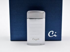 Szivaröngyújtó - króm, kihajtható szivarfúróval, Caseti