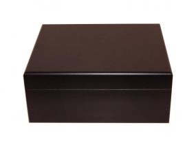 Humidor 40 szál szivar részére, cédrusfa szivar tároló doboz, párásítóval, hygrométerrel - fekete + AJÁNDÉK szett!
