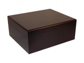Humidor 40 szál szivar részére, cédrusfa szivar tároló doboz, párásítóval, hygrométerrel - fekete + AJÁNDÉK szett!