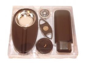 Humidor 40 szál szivar részére, cédrusfa szivar tároló doboz, párásítóval, hygrométerrel - fekete + AJÁNDÉK szett!