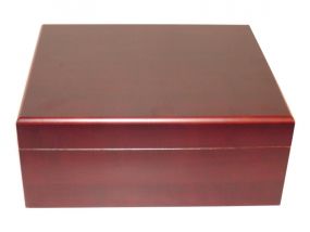 Humidor 40 szál szivar részére, cédrusfa szivar tároló doboz, párásítóval, hygrométerrel - bordó + AJÁNDÉK szett!