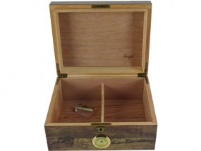 Antik Humidor 50 szivar részére, cédrusfa szivar doboz, párásítóval, hygrométerrel - Angelo