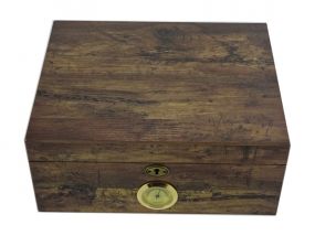 Antik Humidor 50 szivar részére, cédrusfa szivar doboz, párásítóval, hygrométerrel - Angelo