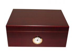 Humidor 50 szál szivar részére, cédrusfa szivar doboz, párásítóval, hygrométerrel - mahagóni, Angelo