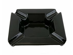 Szivar hamu tartó - nagy méretű, fekete porcelán