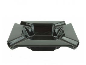 Szivar hamu tartó - nagy méretű, fekete porcelán