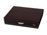 Humidor 30 szál szivar részére, bordó cédrusfa szivar doboz, párásítóval, hygrométerrel - fiókos