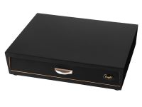 Humidor 30 szál szivar részére, fekete cédrusfa szivar doboz, párásítóval, hygrométerrel - fiókos