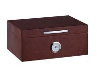 Humidor 50 szál szivar részére, cédrusfa szivar doboz, akrillpolymer kristályos párásítóval, hygrométerrel - barna, Angelo