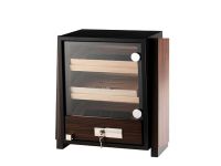 Humidor szekrény 80 szivar részére, négyszögletes szivar tároló szekrény, üveg ajtóval - barna, Angelo