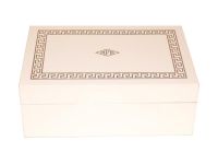 Humidor 30 szál szivar részére, hófehér cédrusfa szivardoboz, párásítóval - Brebbia
