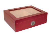 Medici Humidor 40 szál szivar részére, cédrusfa szivardoboz üvegtetővel, párásítóval - cherry
