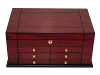 Exkluzív humidor 80-100 szál szivar részére, spanyol cédrusfa szivar tároló doboz, hygrométerrel, párásítóval - Cherry, Achenty!