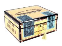 Humidor 50 szál szivar részére, lakkozott szivartartó doboz, kulccsal zárható, párásító és belső hygrometer - CigarmanCuban Cigarro